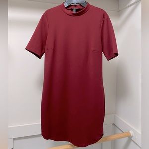 Red mockneck body on dress, size Medium